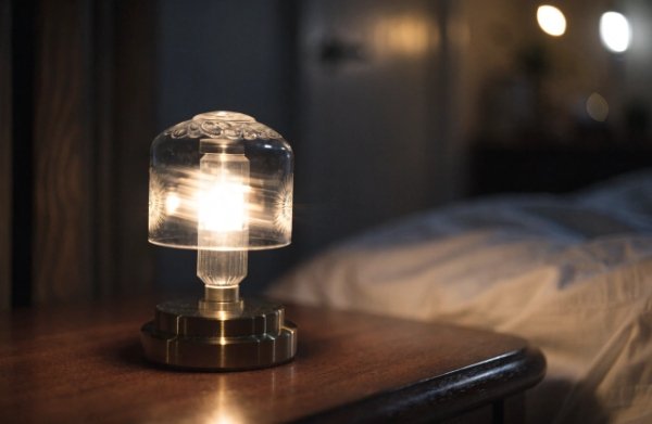 Close-up of a flickering LED night light with repair and troubleshooting tips